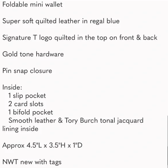 New Tory Burch leather wallet - Picture 4 of 4